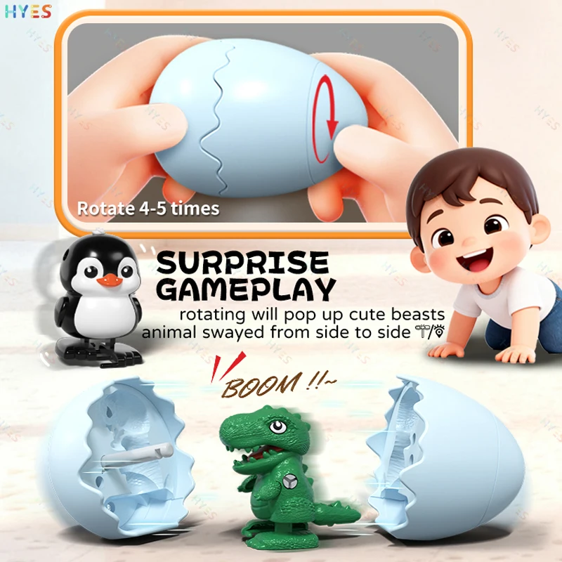 HYES البطريق البيض الكراك المشي يختتم اللعب الإبداعية ترتد الحيوانات الأليفة البيض حاضنة عقارب الساعة اللعب لطيف متعة الاطفال لعبة الهدايا للمهرجان #3