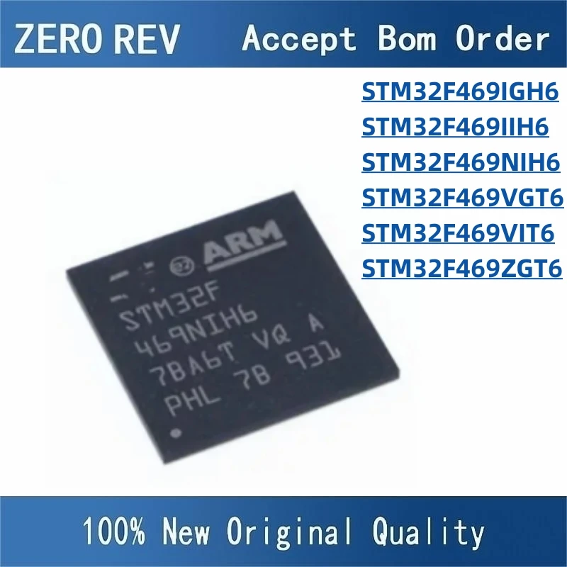 

100% New STM32F469IGH6 STM32F469IIH6 STM32F469NIH6 TFBGA STM32F469VGT6 STM32F469VIT6 LQFP100 STM32F469ZGT6 LQFP144 chips ic