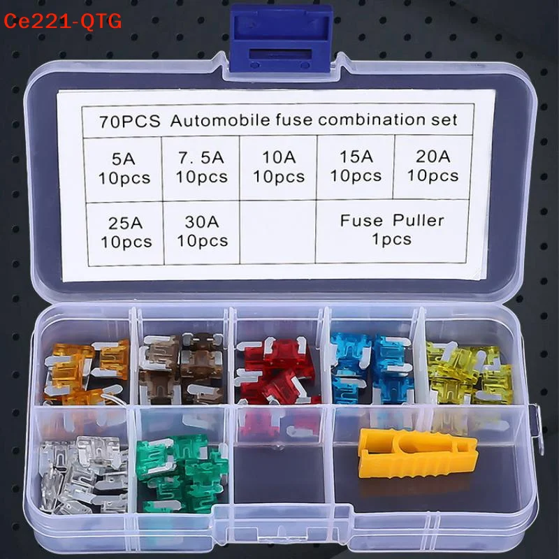 New 71Pcs 5A 7.5A 10A 15A 20A 25A 30A Mixed Sizes Low Profile Kit Micro Mini Blade Fuse Auto Car Truck Motorcycle Fuses