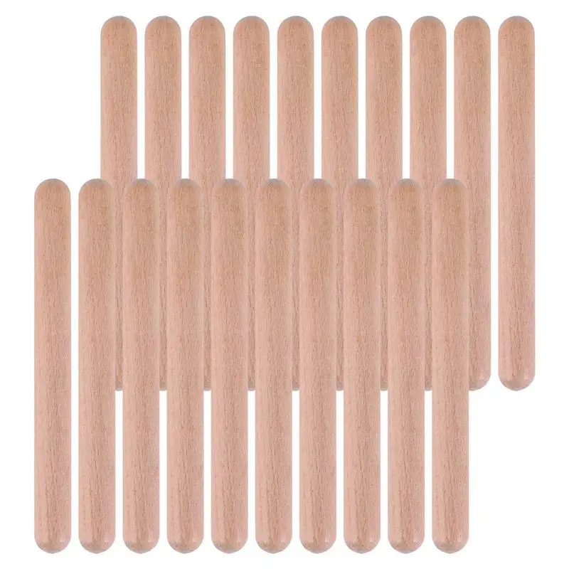 AA90-20 Piezas de Baquetas de Ritmo de 8 Pulgadas para Niños, Palitos de Música Lummi, Claves de Madera Clásicas, Instrumento Musical de Percusión, Palitos Musicales