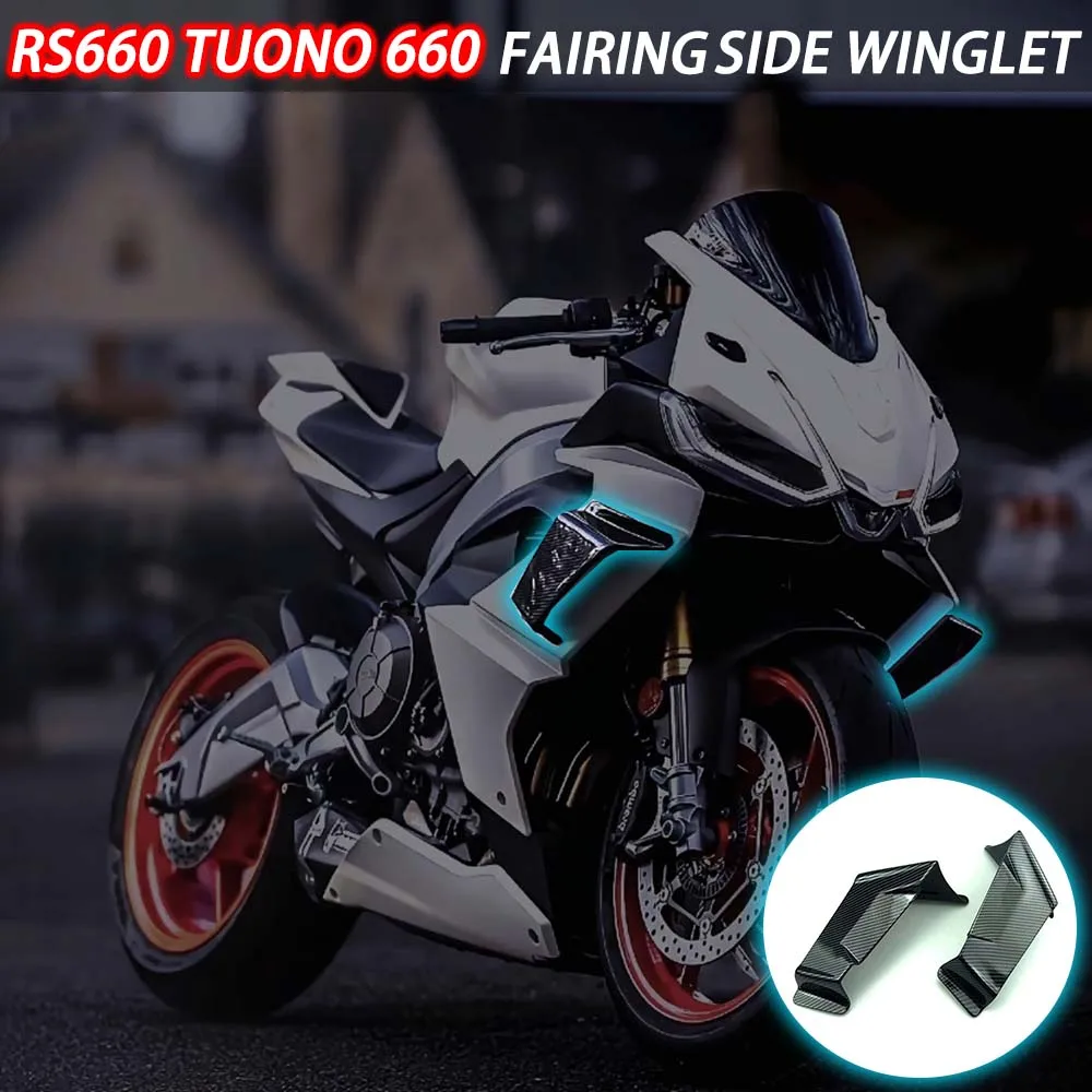 

2023 RS660 Motorcycle Winglet Aerodynamic Wing Kit Spoilers For Aprilia Tuono 660 Front Spoiler Fxed Wind Winglets Fit 2021 2022