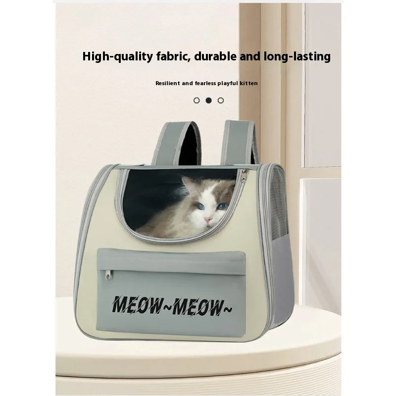 

Складной рюкзак для кошек большой емкости, переноска для домашних животных для путешествий на открытом воздухе с дышащим дизайном для кошек и собак