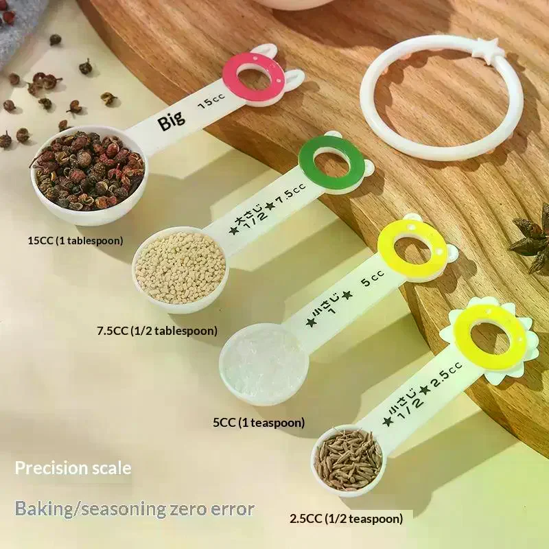 [MA]4Pcs Scale Measuring Spoon Teaspoon Multipurpose Spoon Cake Baking Flour Food Measuring Cup Home Kitchen Cooking Tools[MA]