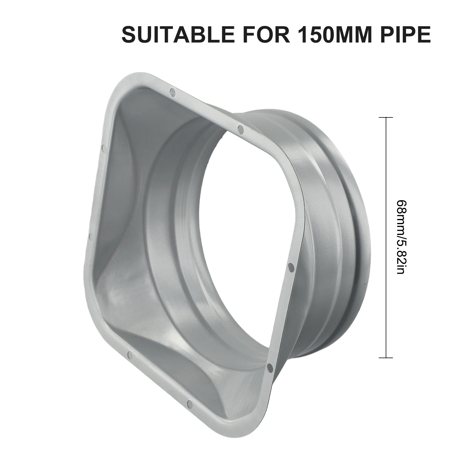 410inch Metal Flange Tube Connector with Smooth Edges and Pressure Groove Technology for Air Ventilation and Exhaust Duct
