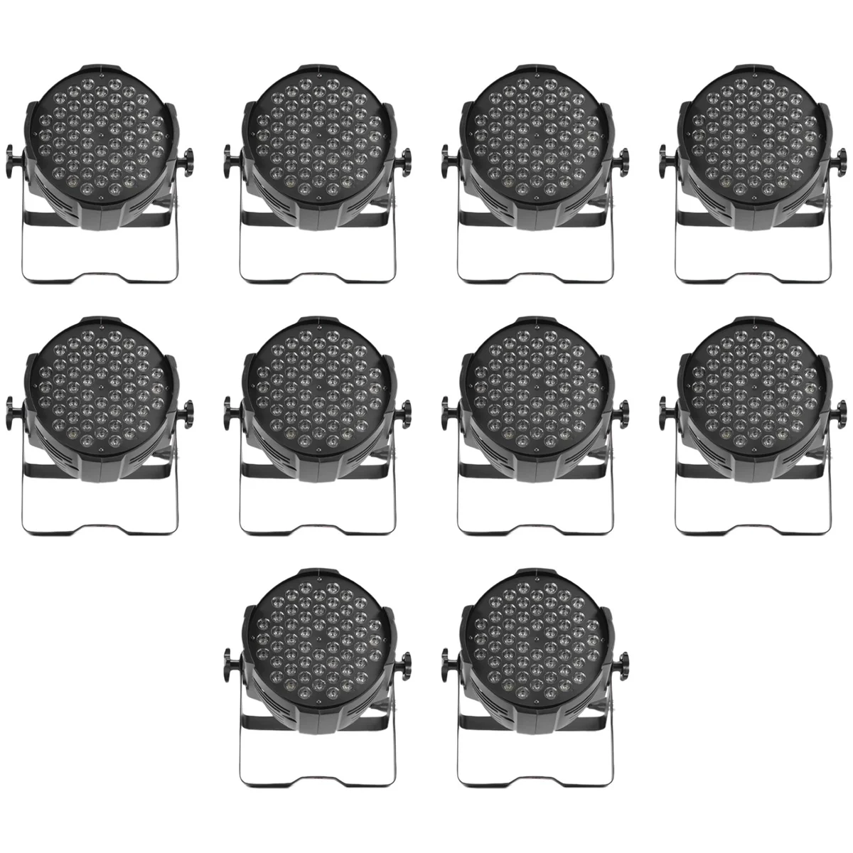 10pcs 54x3W LED PAR Lights RGBW PAR64 DMX512 Stage Party Show