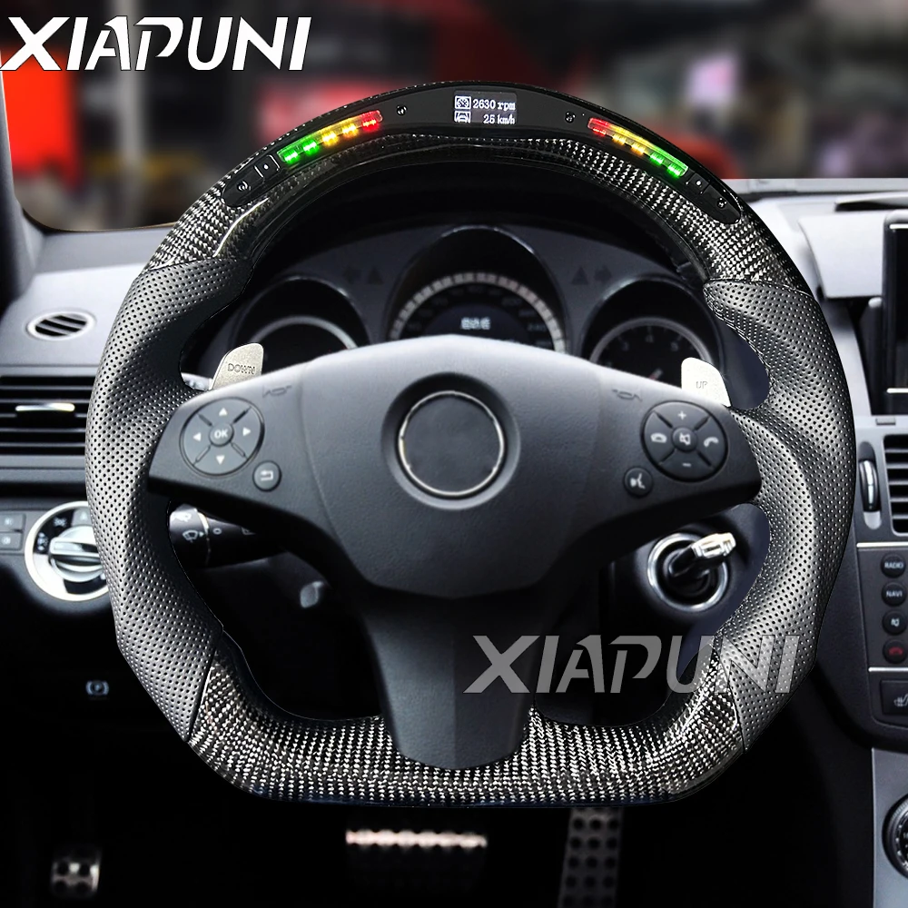 Fit For Benz Mercedes C63 E63 AMG W203 W204 2008 - 2011 Carbon Fiber Steering Wheel