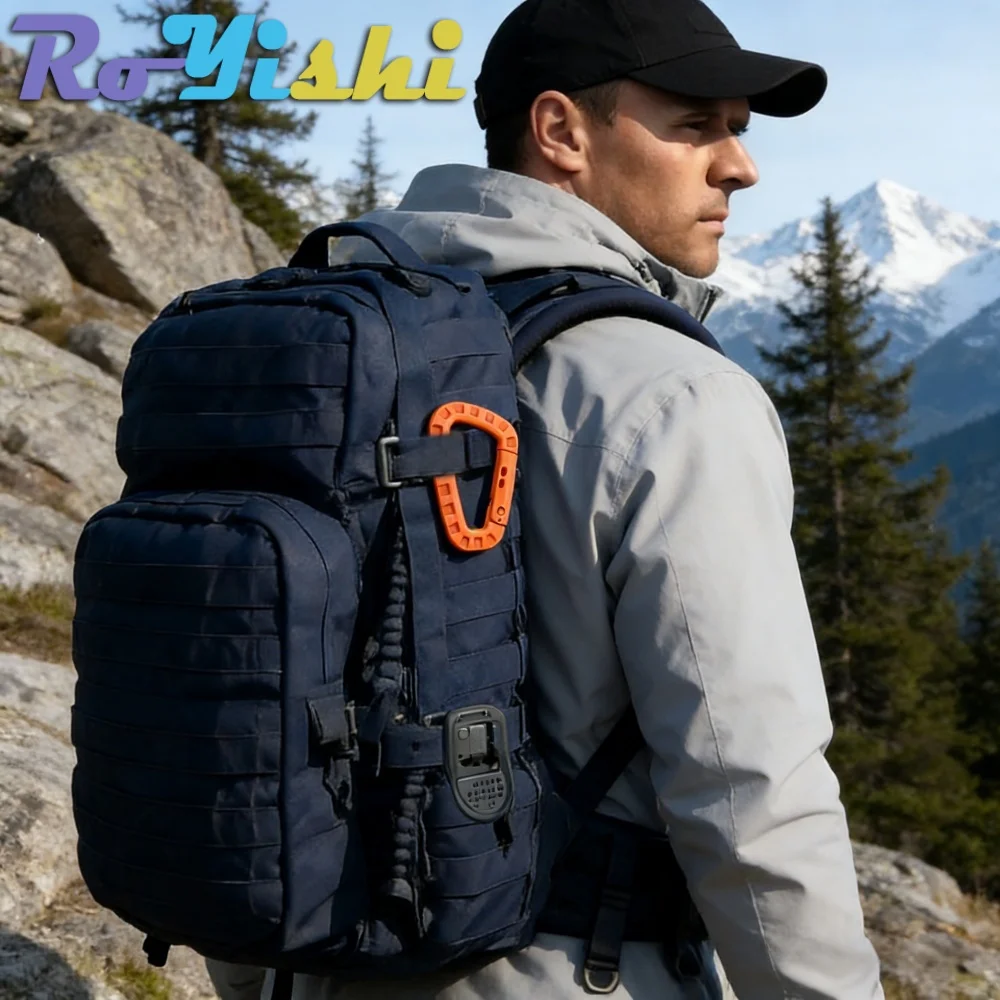 4-40Pcs 4 Colors Hard Plastic Hook Outdoor Spring Clip for Backpack Buckle Keychain Hanging Hook