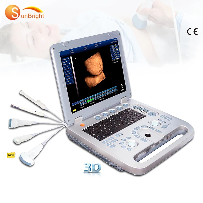 15 inch LED Cardiac ultrasound Echocardiography 3D 4D laptop ultrasound machine