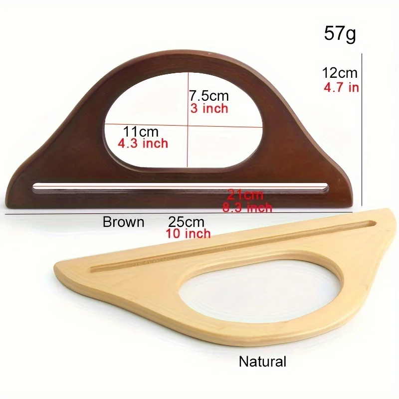4PCS Wooden Crossbody Bag Handles Classic Plate Hanger Shaped Woven Bag Crossbody Bag Beach Bag Handle DIY Wallet Making