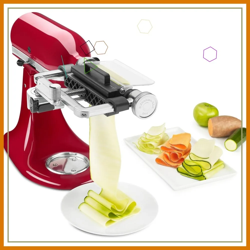

Vegetable Sheet Cutter Attachment for Stand Mixers - Thin & Thick Blades, Easy Storage