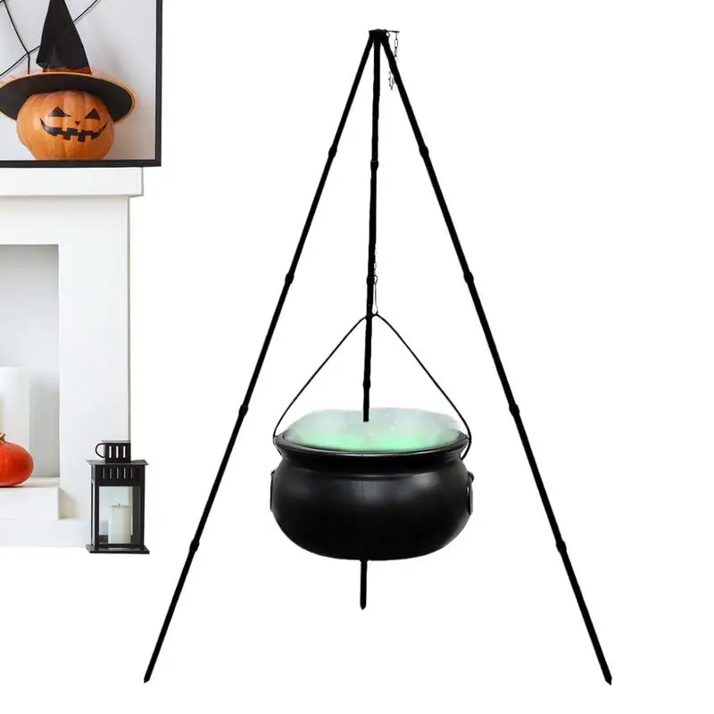 Witch Cauldron On Tripod Black Bowl Decor Candy Bucket Decoration For Lawn Garden Yard Home Porch Decoration