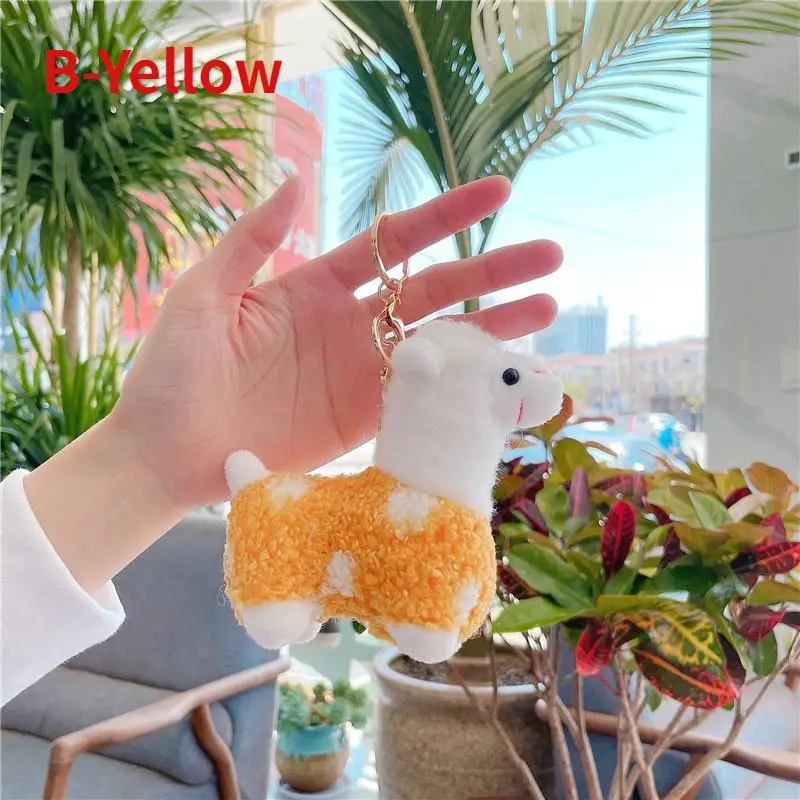 1pcs Soft Cotton Standing Alpaca Toys Stuffed Plush Doll Key Chain Animals Keychains Women Bags Cute Creative Gifts image 3