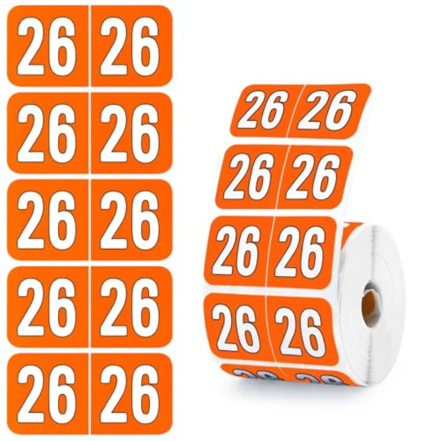 

500 Pcs 2026 Year Stickers Waterproof File Folder Labels Self-Adhesive Rectangle Tabs for End Folders and Envelopes Number Tabs