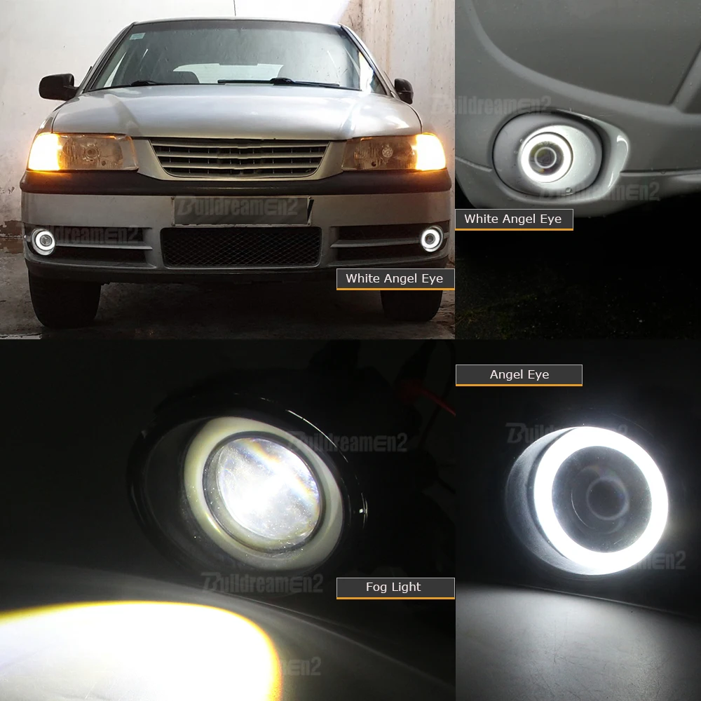 2 Pieces LED Fog Light Angel Eye DRL 30W H11 Car Front Bumper COB Fog Daytime Running Lamp For Scion xA 2005 2006