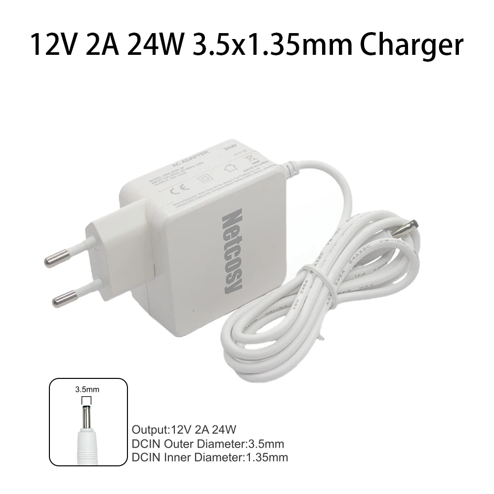 12V 2A 24W 3,5x1,35mm Ladegerät für Jumper EZbook S4/S5/S5 Pro/EZbook X3 X4/EZbook 8256 8256 Pro/für TECLAST F5R F6 F6S F6 PLUS