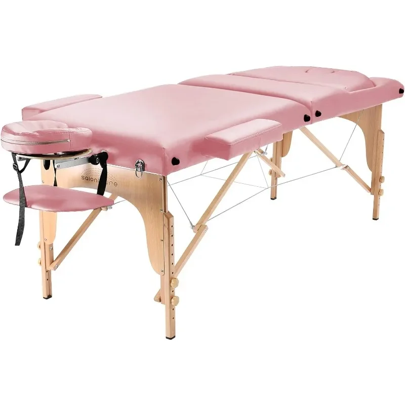 Mesa de masaje portátil profesional con respaldo, 84x37x35,5 pulgadas