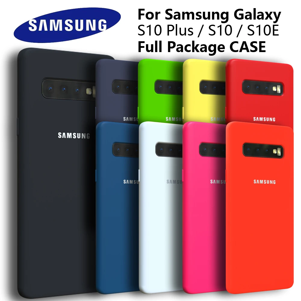 For S10 Case Original Samsung Galaxy S10 Plus S10e Silky Silicone Cover High Quality Soft-Touch Back