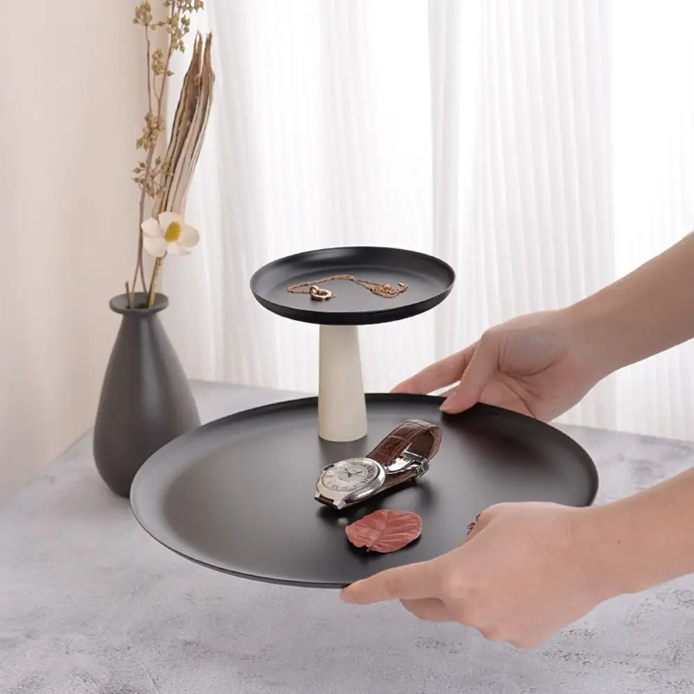 

Double-layer Cosmetics Storage Tray Creative Circular Jewelry Storage Rack Simple Detachable Jewelry Display Plate Key