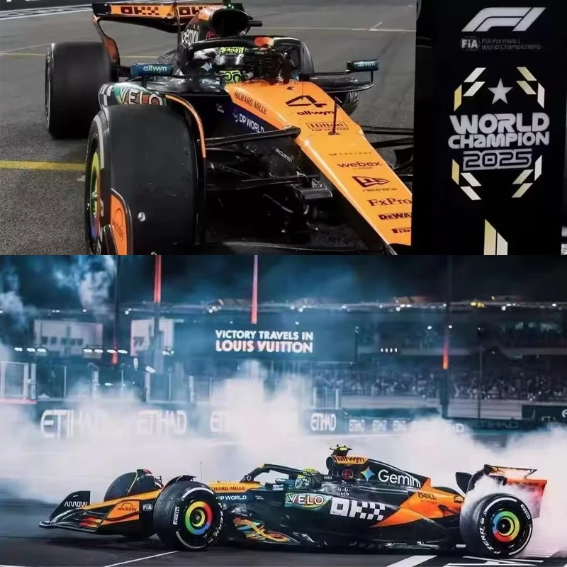Modèle de voiture en alliage Spark 1:64 McLaren MCL39 Norris 2025 Abu Dhabi Champion du Monde