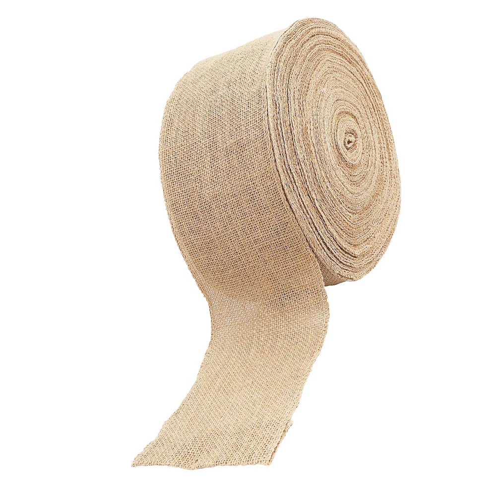 

10Cm Wide Natural Burlap Ribbon Roll Jute Craft Tape for Wrapping Baskets Floral Arrangements Rustic Wedding Accessories