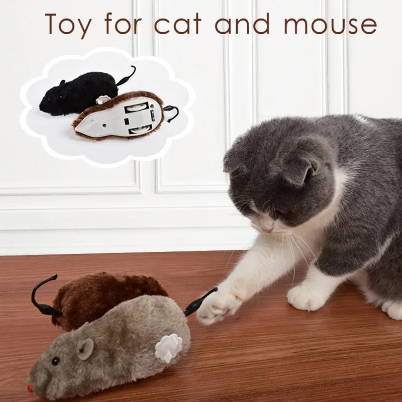 1PC Cat Toy Clockwork Spring Power Plush Mouse Toy Motion Rat Cat Dog Toy Interactive Pet Toys for Cat Pet Product