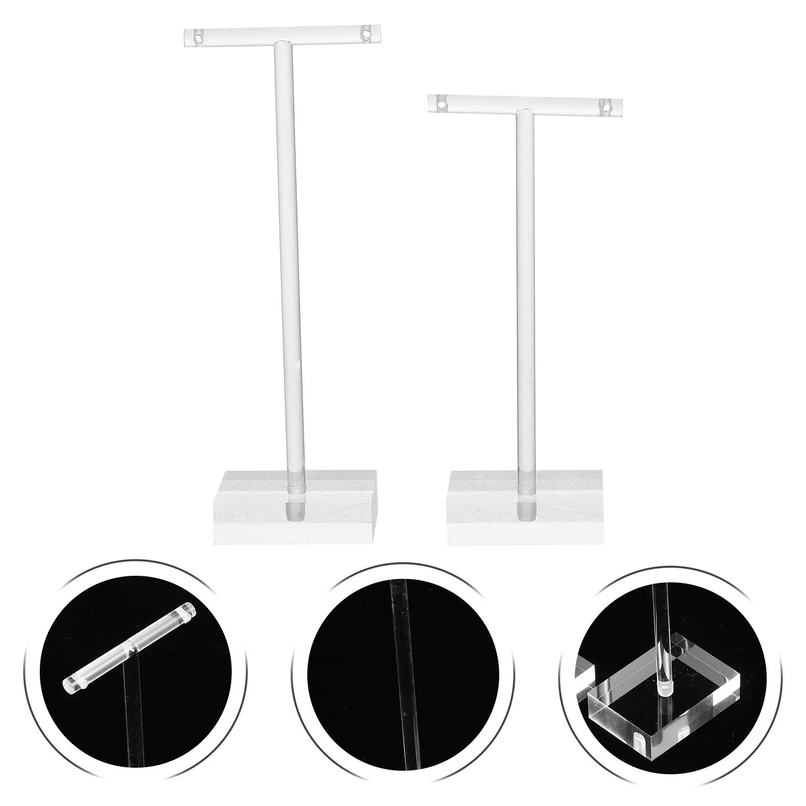 

4Pcs Acrylic Earring Organizer Stand T-Shape Jewelry Storage Rack for Earrings Ear Studs Necklaces Pendant Earrings Display