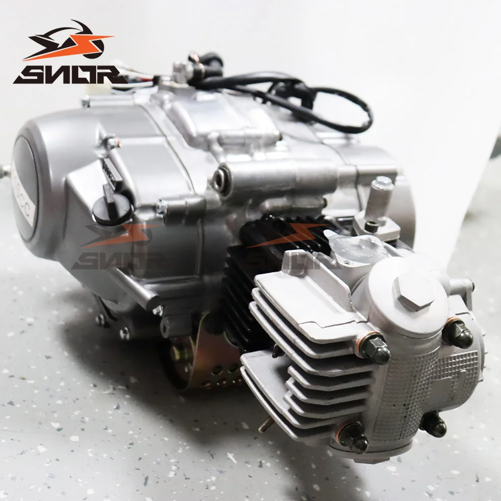 Wysokiej jakości silnik motocyklowy SNOR do silnika C8 110cc z elektrycznym rozrusznikiem, silnik wyścigowy poziomy z zakrzywioną belką.
