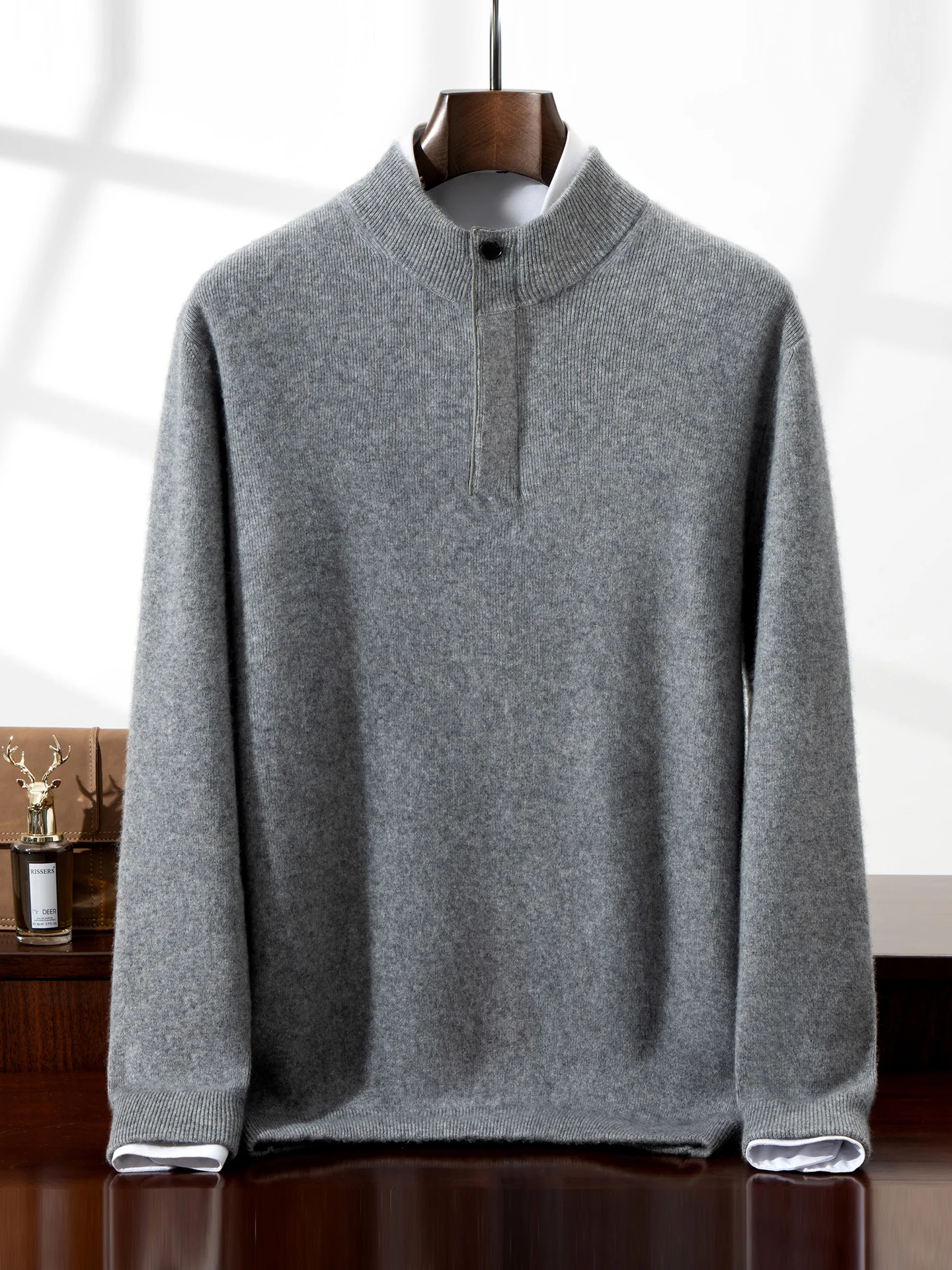 Light Luxury Autumn Winter Man Sweater Smart Casual 100% Cashmere Knitwear Thick Pullover Men Long Sleeve Clothes Tops Outerwear