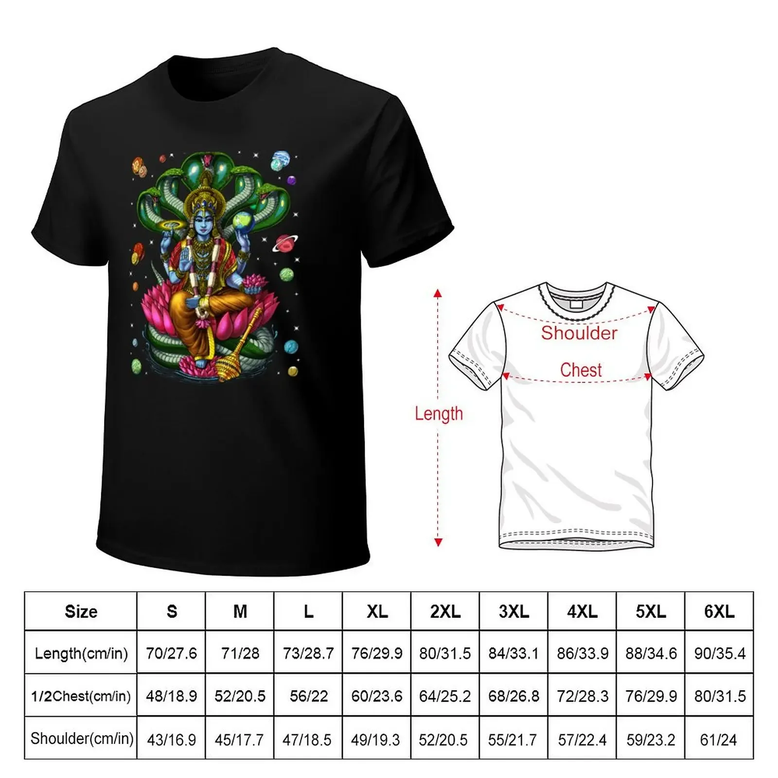 Hindu God Vishnu T-shirt summer clothes vintage clothes customs design your own big and tall t shirts for men