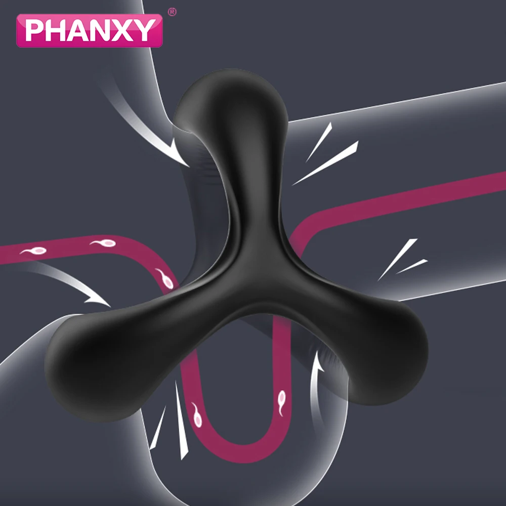 PHANXY Penis Cock Ring on for Men Delay Ejaculation Erection Sex Shop Toys for Couple Sextoy Penisring Man Dick Enlarger Rings