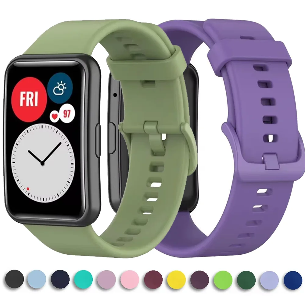 Новый силиконовый ремешок для умных часов Huawei Watch Fit, удобный браслет Huawei Fit, браслет для часов Huawei Fit, оригинальный ремень