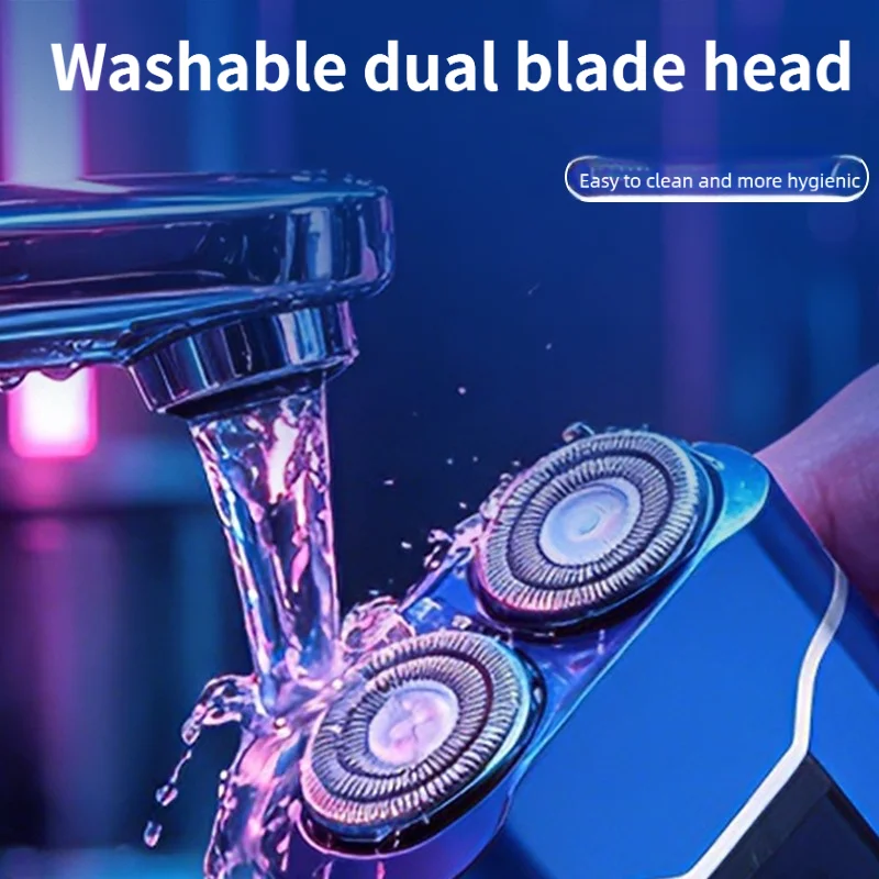 The latest dual blade portable shaver, equipped with magnetic suction blade, 8000 RPM super strong motor, fully washable, essen