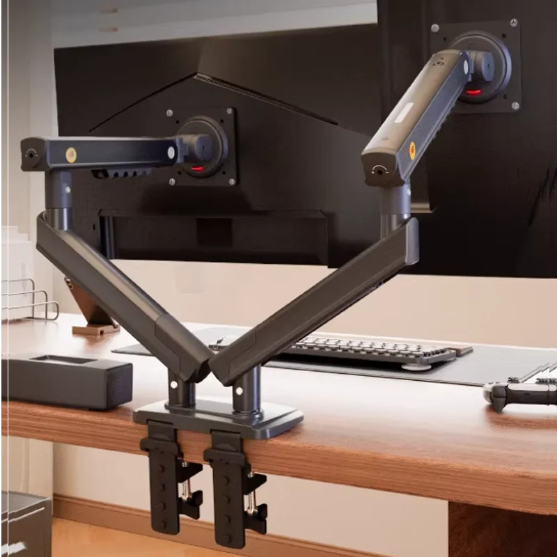 NB NEW A5C F160 Gas Spring 10'-27' Double Monitor Desktop Stand Holder 2-9kg Dual Arms 360 Rotate Computer Screen