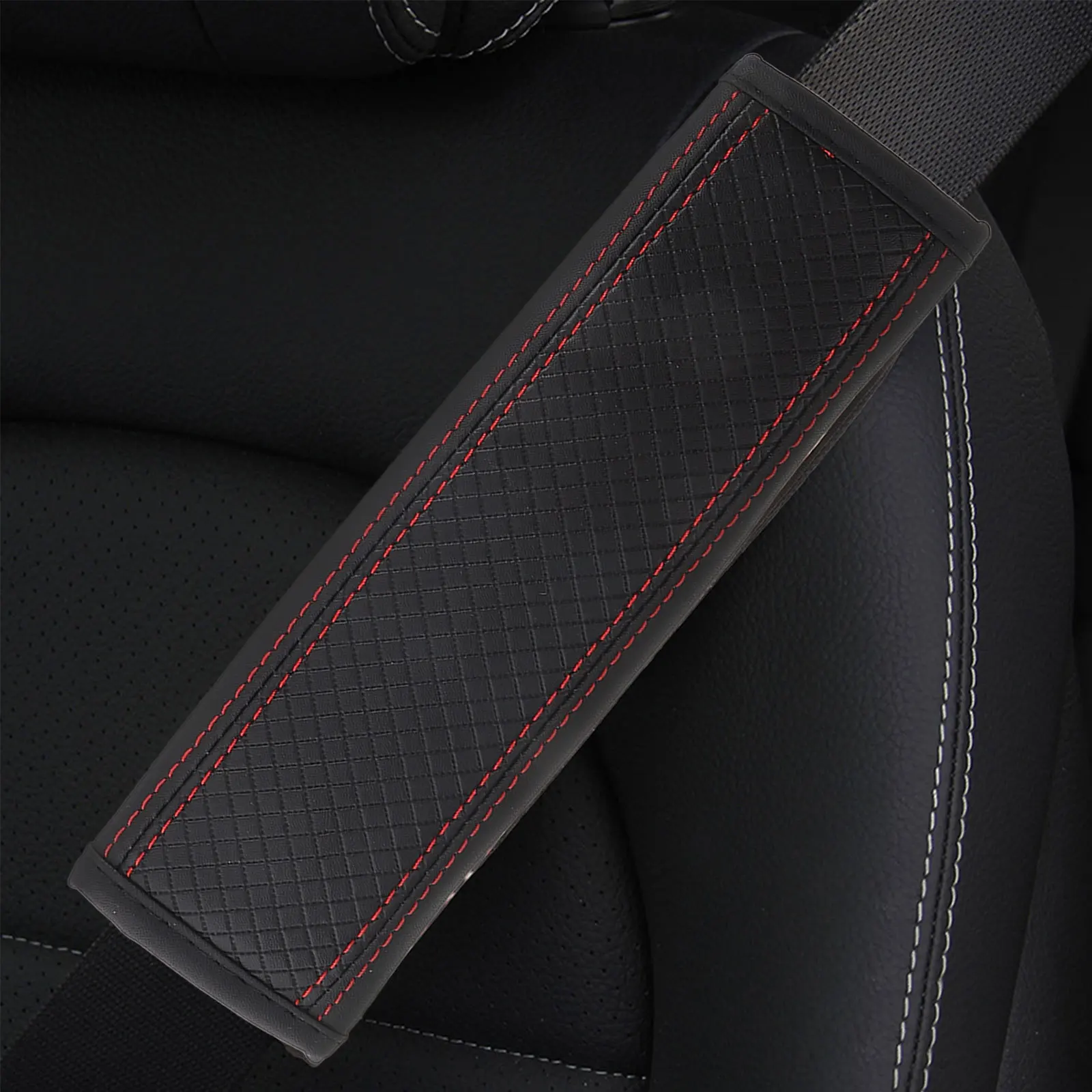 

2 Pcs Safety Belt Shoulder Pads Automotive Car Cushion Strap Protectors Pu Cover
