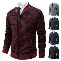 New Winter Sweater Men Cardigan Baseball Collar Casual Sport Zipper Jacket Coat Autumn Fleece Warm Clothes Knitted Coat