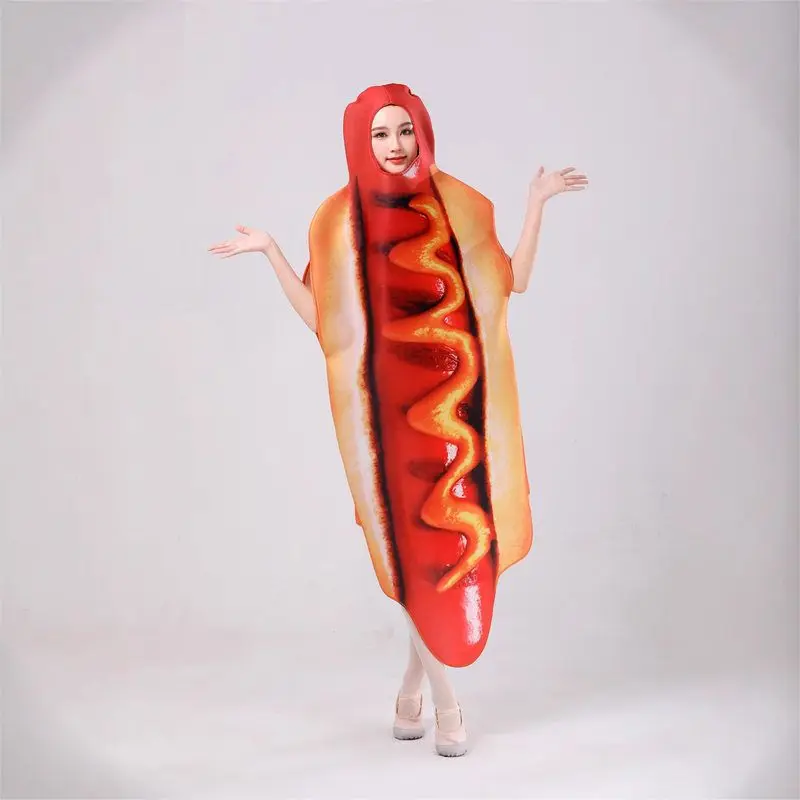 زي تنكري مضحك على شكل هوت دوج لعيد الهالوين، زي للعروض المسرحية، زي تفاعلي للعب الأدوار، زي تنكري على شكل طعام، زي تقليدي للس...