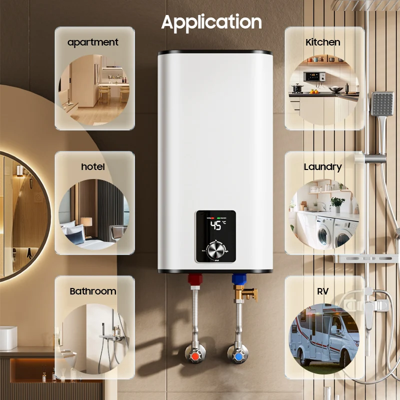 Home 10L 20L 30L 50L 80L 100L Vertical Wall Mounted Boiler Tank Storage Electric Hot Water Heaters Geyser for Bathroom Shower