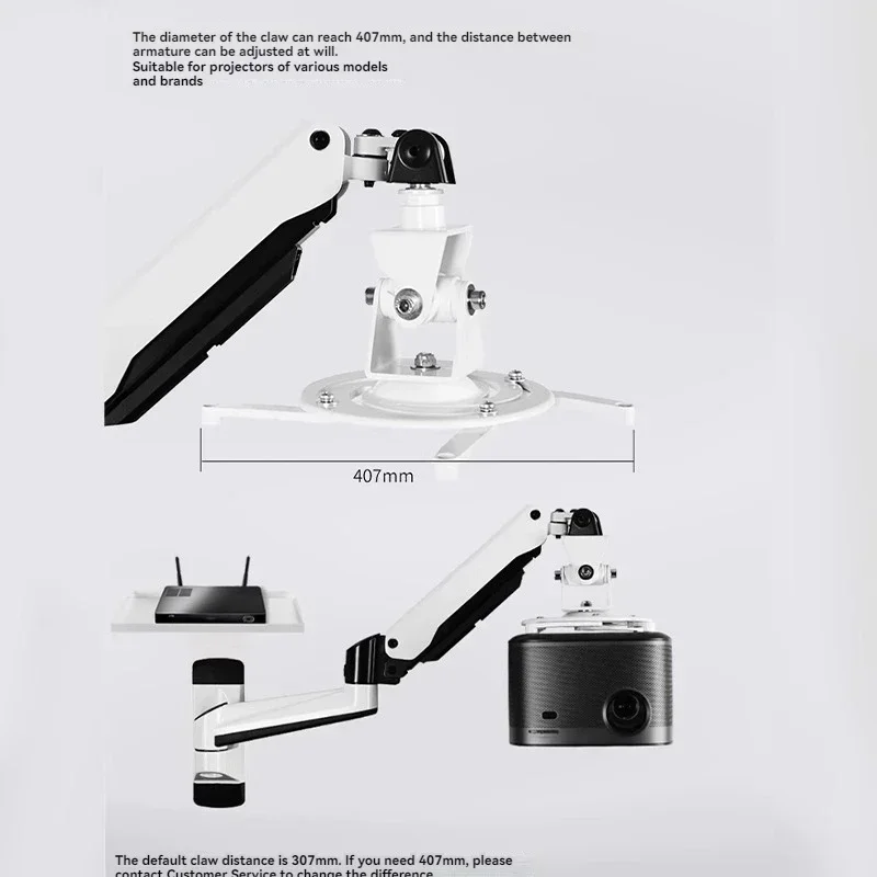 Hot Sale Home Office Projector Bracket Wall Hanging Ceiling General Pneumatic Telescopic Aluminum Alloy Material