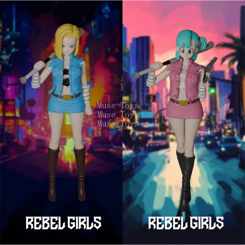 

Hit Toys Rebel Girls 1/12 Dragon Ball SHF Hell Phantom Nika Bulma Vengeance Angel Luna Android 18 Anime Action Figures Collector