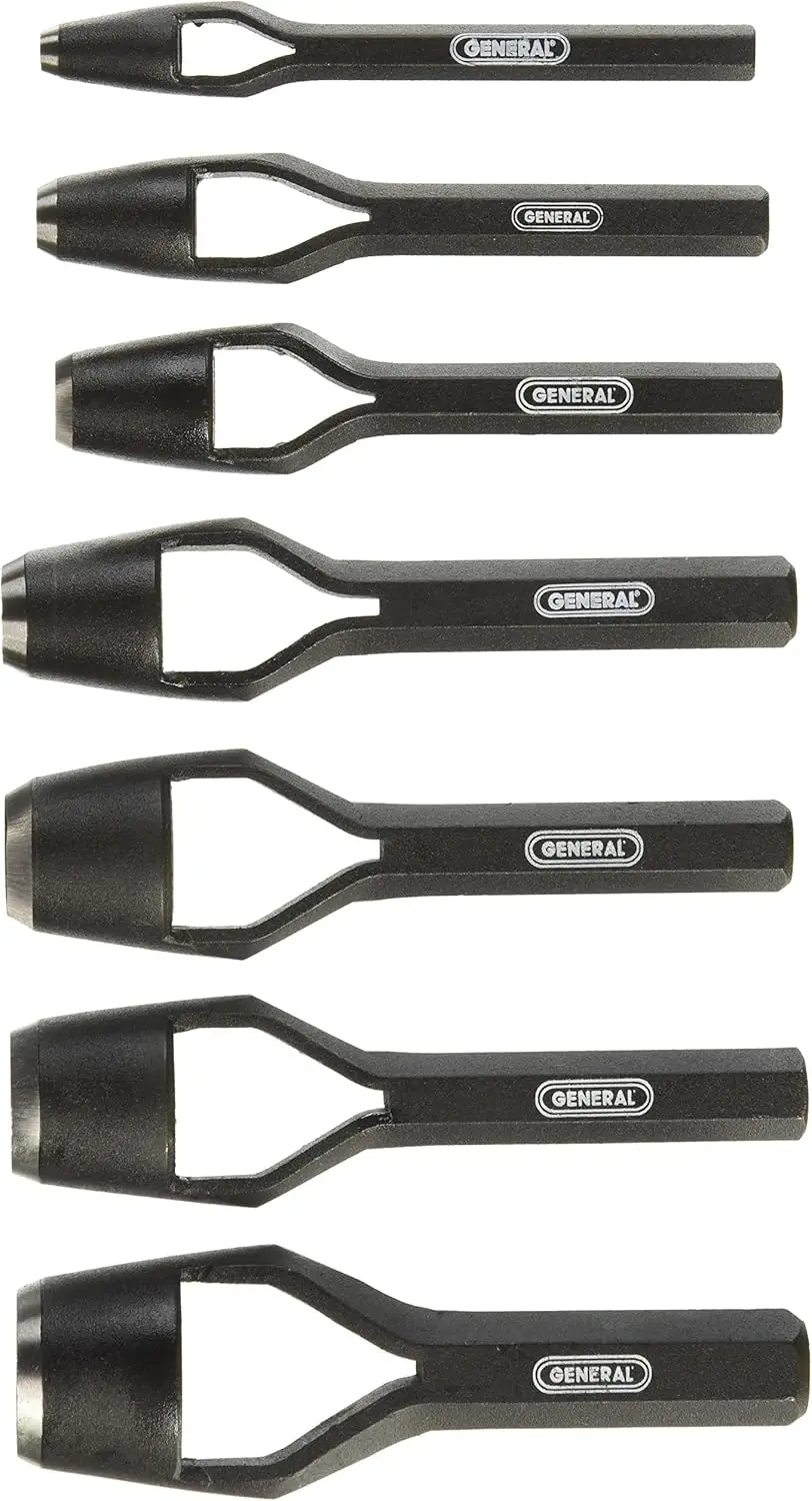 

7-Piece Arch Punch Set, 1/4" to 1", Durable General Tools for Leather and Metal