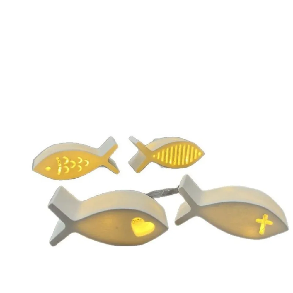 Jesus Fish Silicone Mold for Balloon Light Ornament Reusable Candle Holder Non-Sticky Home Decor Mould with Drip Design view 6