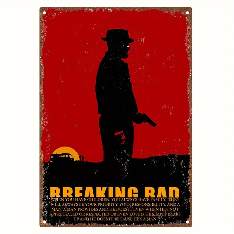 Raumdekoration, Vintage Metallschild, Nostalgisches Film- und Fernsehthema Breaking Bad (0730C), Metallposter, Aluminiummaterial, Wa