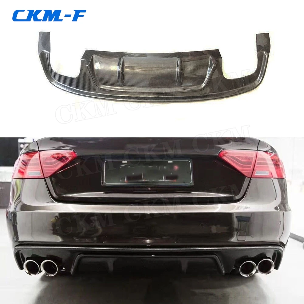 Carbon Fiber Material Rear Bumper Lip Diffuser Decoration for Audi A5 Sline S5 2013-2016 Fins Shark Style Diffuser