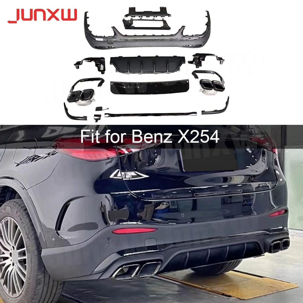 

for Benz X254 GLC260 GLC300L SUV GLC63 AMG 2023-2024 ABS Body Kits Rear Bumper Diffuser With Exhaust Tips Car Accessories