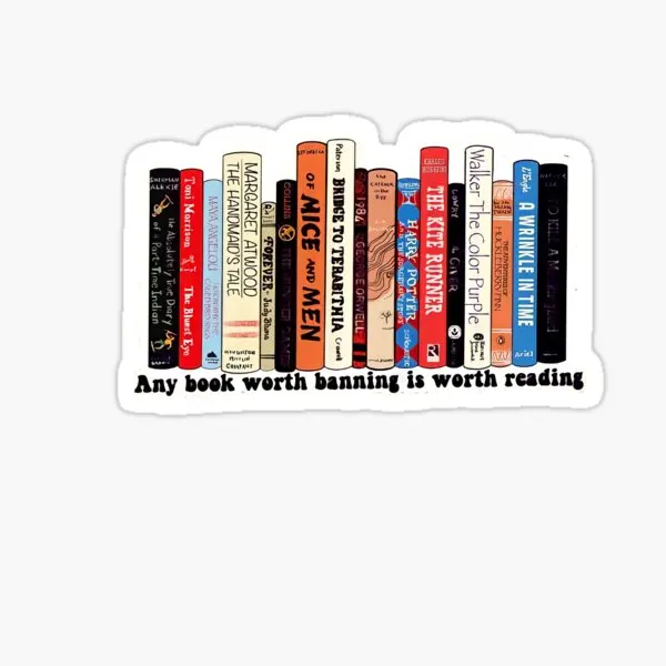 Banned Books Are Worth Reading Funny  Stickers for Kid Bumper Car Art Anime Funny Laptop Room Cute Decor  Luggage Decorations