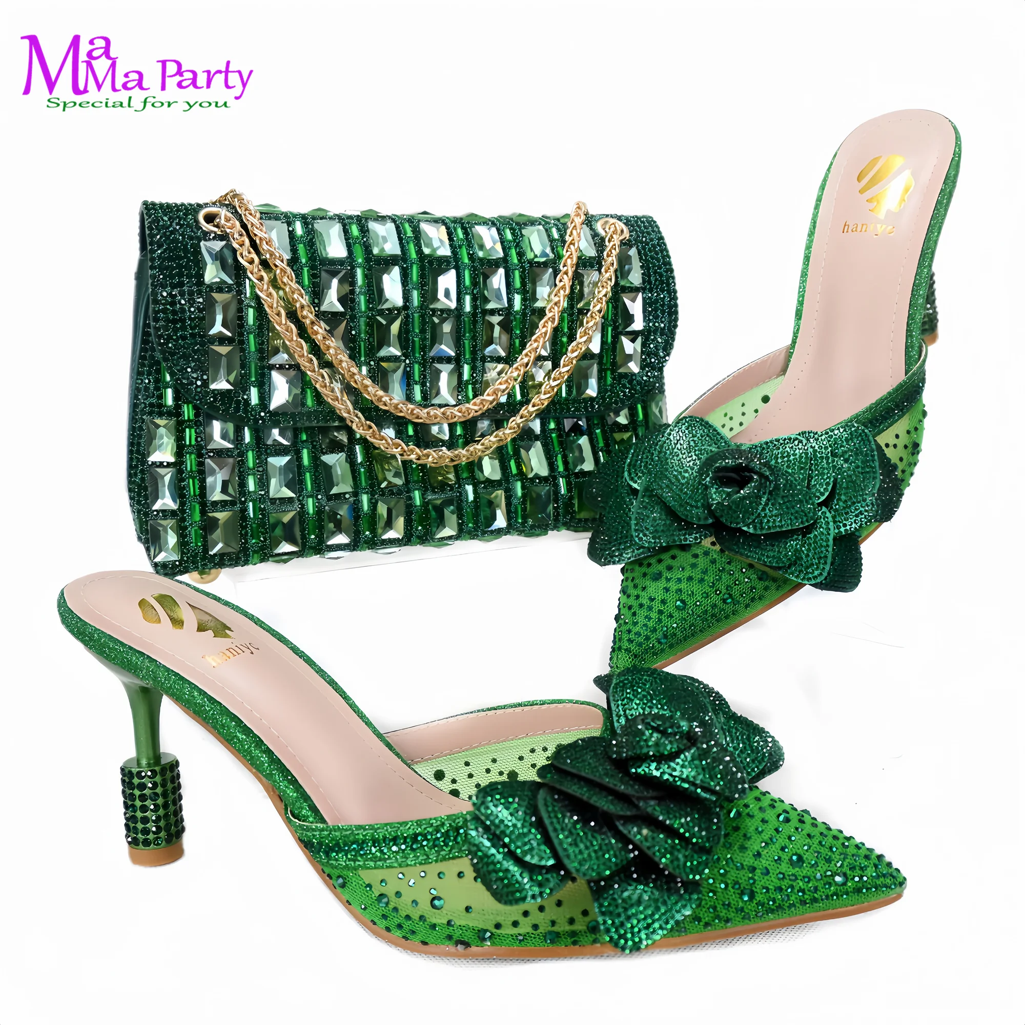 Elegant New Design 2024 Winter Design Italian Women Shoes and Bag Set in Purple Color High Quality Pointed Toe For Party
