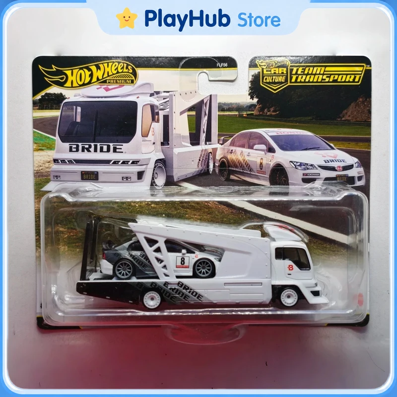 Hot Wheels Gold Label Diecast Toy Honda Civic TypeR Transporter Fleet Metal Base Rubber Tires Model Car Collectible Holiday Gift