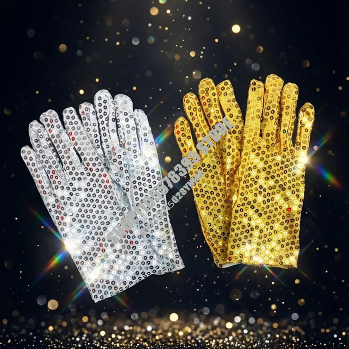 

Festive Sequin Glowing Gloves Cool Dance Fashion Bar Dance Performance Women Men Halloween Christmas Gloves