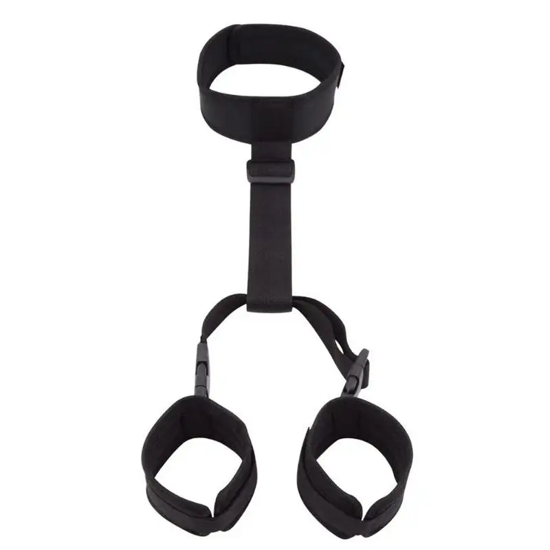 Nylon 3 Piece Bondage Gear Adjustable Women Collar Restraints Set for Couple Adult Fetish Bedroom Game