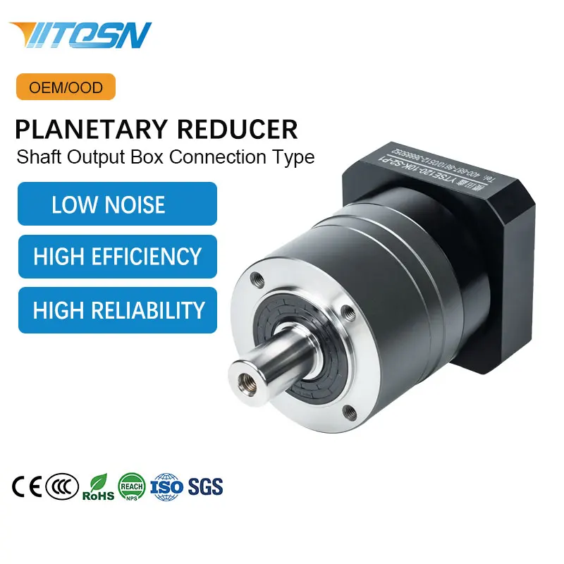 Small Dual Planetary Gearbox Shaft Output Box Connection Type Mechanical Heavy-duty Flange Mounted 40:1 Ratio ODM Customizable